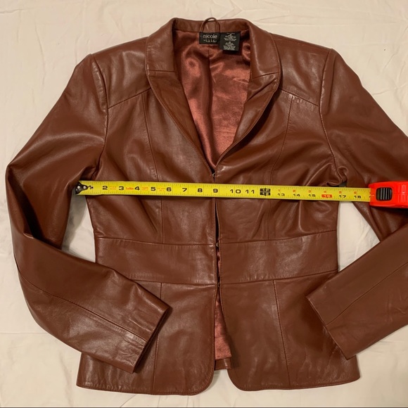 Nicole Miller Leather Jacket Vintage Style Sz M - Picture 4 of 5